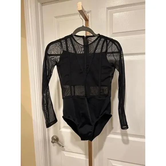 Weissman Intentions Black Cut Out Dance Bodysuit, Child XLC 16-18 - Picture 2 of 6